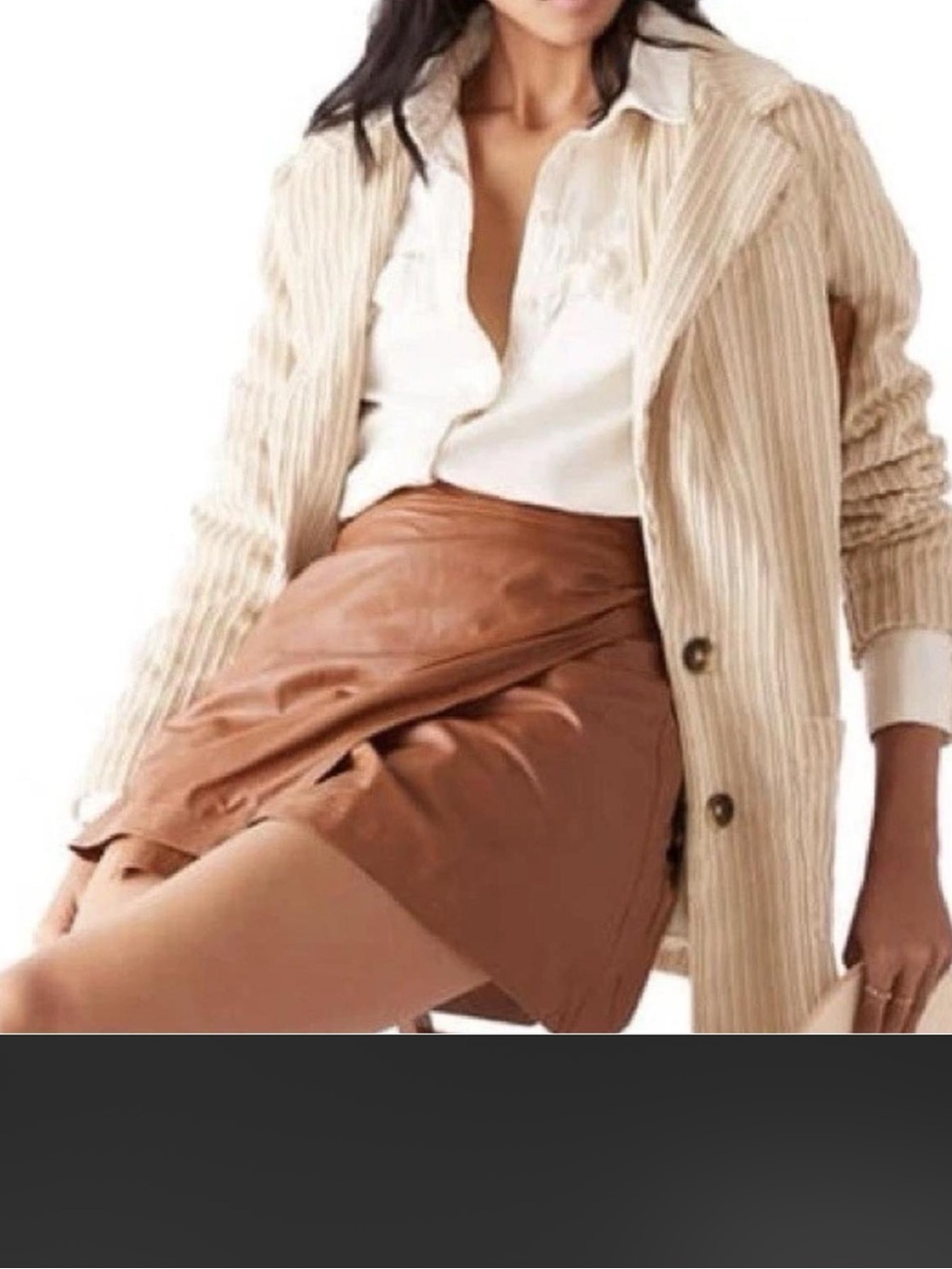We The Free Blazer Womens M Beige Corduroy Textured Lined Two Button Jacket
